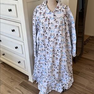 NWT Lanz of Salzburg 3X flannel Penguin Print nightgown